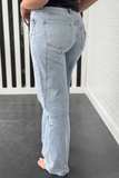 Curvy Blue Light Wash Exposed Seam Jeans