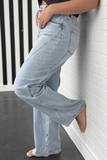 Curvy Blue Light Wash Exposed Seam Jeans