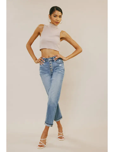 KanCan High Rise Cuffed Mom Jeans - KC9311M