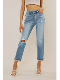 KanCan High Rise Cuffed Mom Jeans - KC9311M