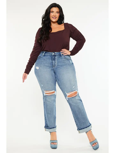 Curvy KanCan Mid-Rise True Straight Jeans - KC20064M-P