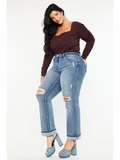 Curvy KanCan Mid-Rise True Straight Jeans - KC20064M-P