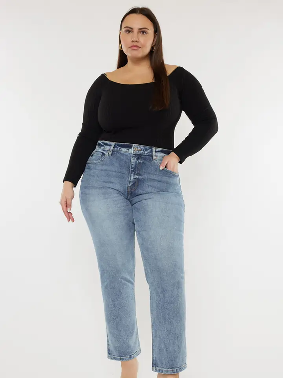 Curvy KanCan High Rise Slim Straight Jeans - KC8658M-P