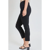 YMI Missy Black Straight Ankle Ripped Jean