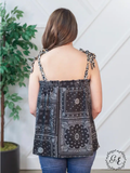 Tie Strap Tank Top, Bandana & Leopard