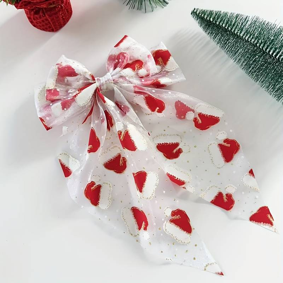 Santa Hat Hair Bow