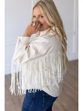 Get Back To Me White Fringe Jacket