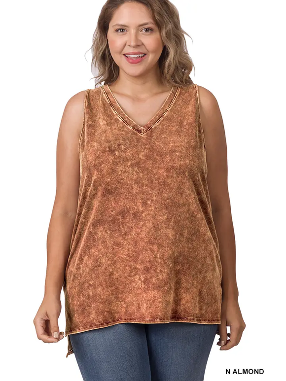 Mineral Wash Tank Top - Almond