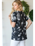 Curvy Tie Dye Star Criss-Cross Top