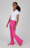 Girls Lux Waist Band Ruching Flared Pant - Raspberry Rose