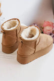 Kids Ankle Length Faux Fur Lining Boots