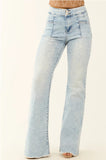 Mica Denim Super High Relaxed Flare Jeans - Light Acid Wash