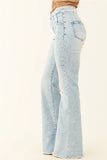 Mica Denim Super High Relaxed Flare Jeans - Light Acid Wash