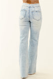 Mica Denim Super High Relaxed Flare Jeans - Light Acid Wash