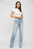 Mica Denim Super High Relaxed Flare Jeans - Light Acid Wash