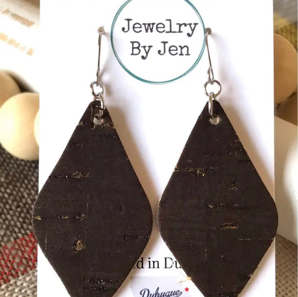 Lora Earrings: Chocolate W/Metallic