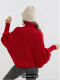 Women's Red & White "Merry" Turtleneck Sweater