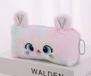 Plush Cat Pencil Case - Multicolor