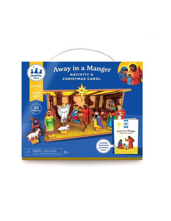 Away in A Manger Children's Nativity Book and Playset