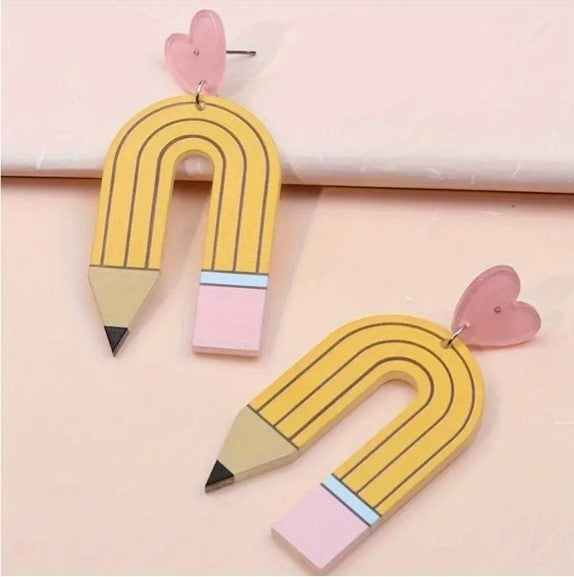 Heart Pencil Earrings