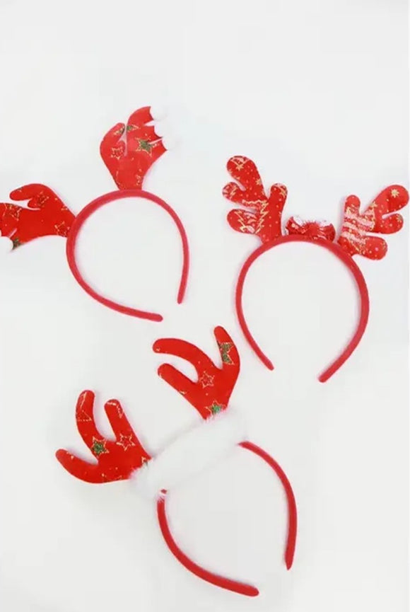 Reindeer Antler Headband w/ Poms