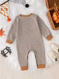 Three Little Pumpkins Striped Knit Romper