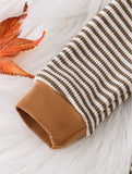 Three Little Pumpkins Striped Knit Romper