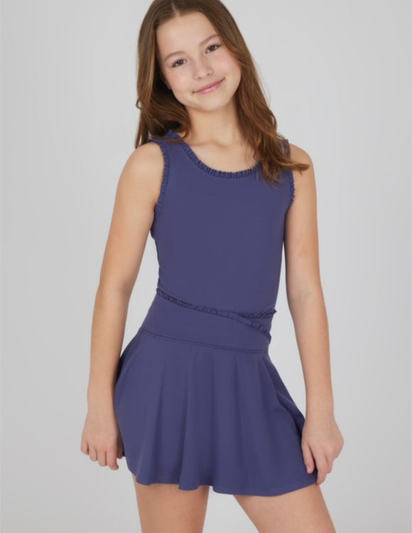 Girls Ruffle Tank And Ruffle Crossover Skort - Set