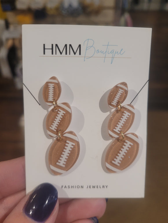 Football Dangle Earrings