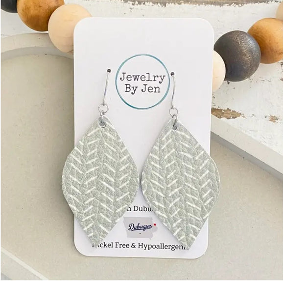 Diva: Sage Green Chevron Earrings