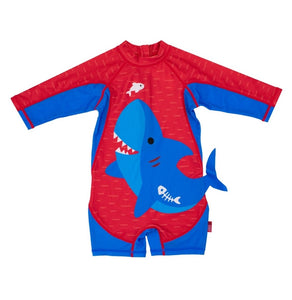 Baby/Toddler One Piece Shark Surf Suit - Red