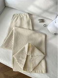 Women's Lightweight Wide Leg Striped Pants