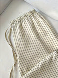 Women's Lightweight Wide Leg Striped Pants