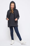 Girl's Charcoal Side-Zip Hoodie