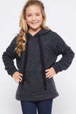 Girl's Charcoal Side-Zip Hoodie
