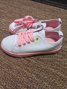 Girl's White & Pink Sneakers