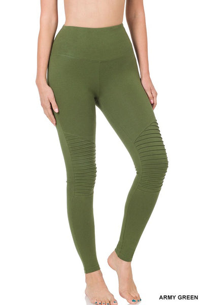 Green 2024 moto leggings