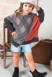 Girl's Waffle Plaid Top