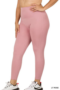 Curvy Light Pink Full Length Leggings