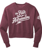 "No Fear" Biker Pullover Crop Hoodie
