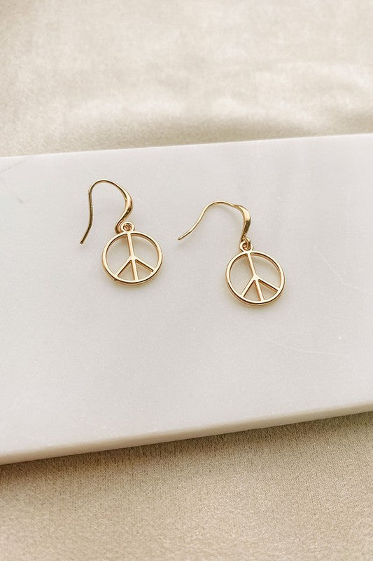 Gold Peace Earrings