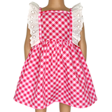 Girl's Pink Gingham Sleeveless Dress
