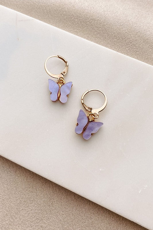 Purple Butterfly Earrings