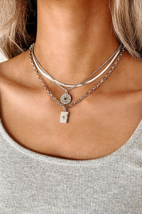 Silver Starburst Layered Necklace
