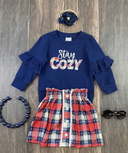 Girl's Stay Cozy Sweater & Skirt Set