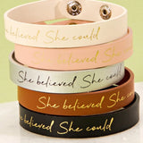 B2G1 Free! - She Believed She Could Leather Bracelet